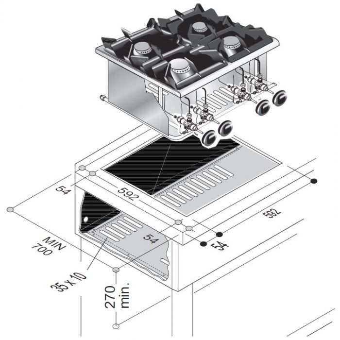 GAS RANGE 4 BU. 18KW SKU 7266.0015 All Stop Trading