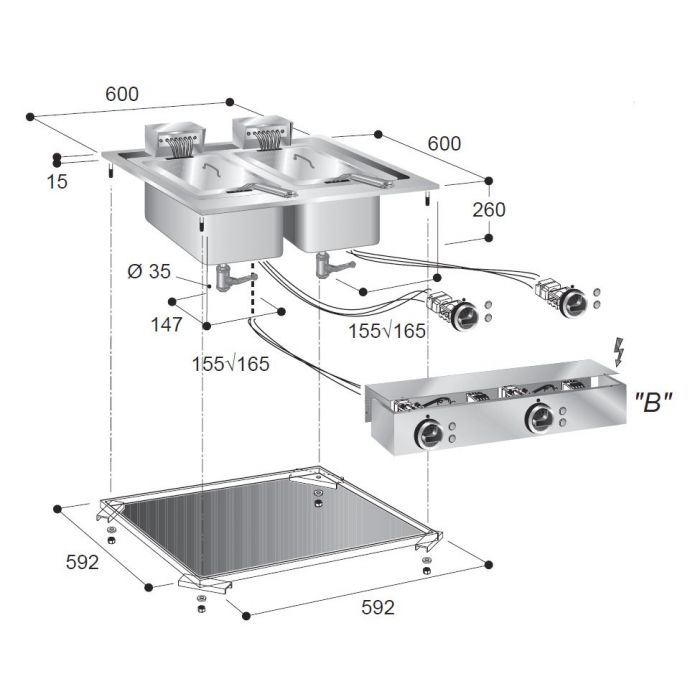 EL. FRYER 2X10 L SKU: 7266.0075 All Stop Trading