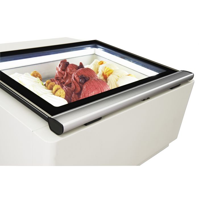 COUNTERTOP MODEL ICE CREAM DISPLAY WHITE  OPENS ON THE OPERATING SIDE SKU 7292.0005