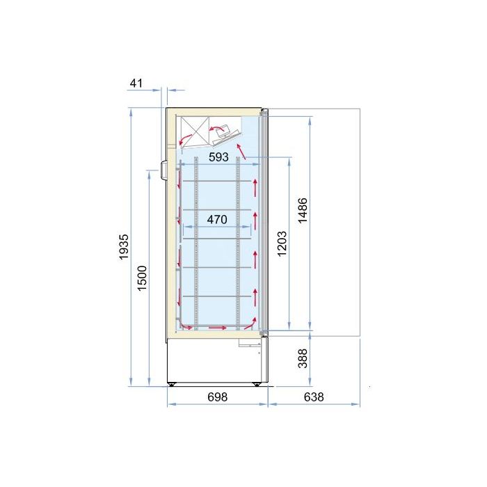 FREEZER GLASS DOOR MARIN VENTILATED SKU 7295.0075 All Stop Trading