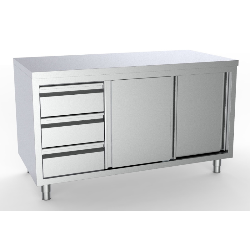 700 WORKTABLE SLIDING DOORS DRAWERS LEFT 1800 SKU 7333.0252 All Stop Trading