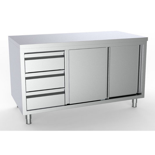 700 WORKTABLE SLIDING DOORS DRAWERS LEFT 1800 SKU 7333.0252 All Stop Trading