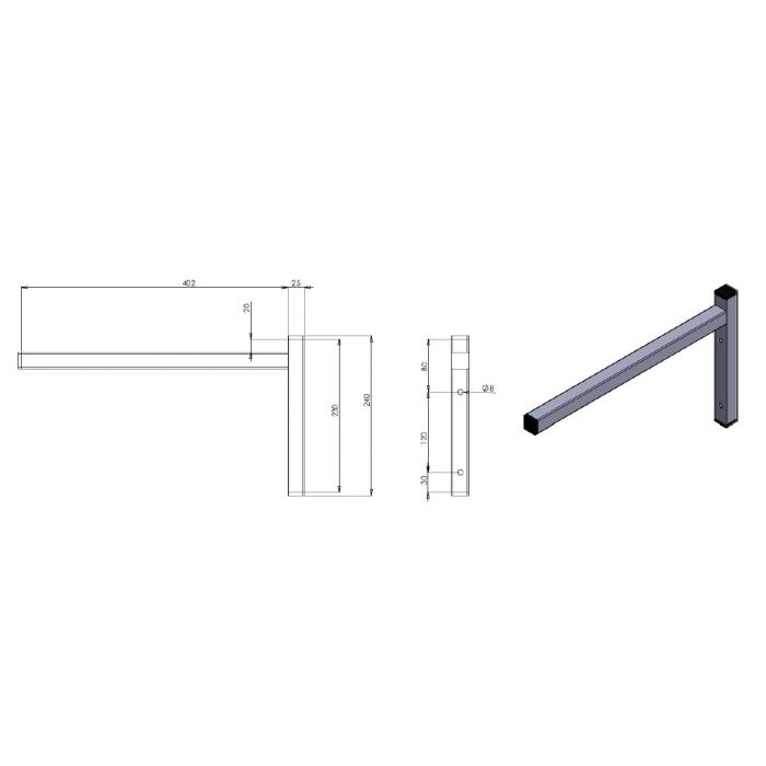 PERMANENT BRACKET SINGLE 400 - SKU 7412.1730 All Stop Trading