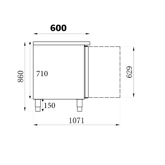 600 REFRIGERATED COUNTER 4 DOORS - SKU 7450.0114 All Stop Trading