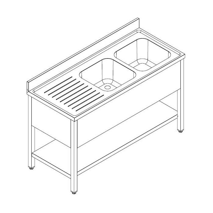 600 SINK UNIT SHELF FLAT PACKED 2 RIGHT 2000 SKU 7452.0415 All Stop Trading