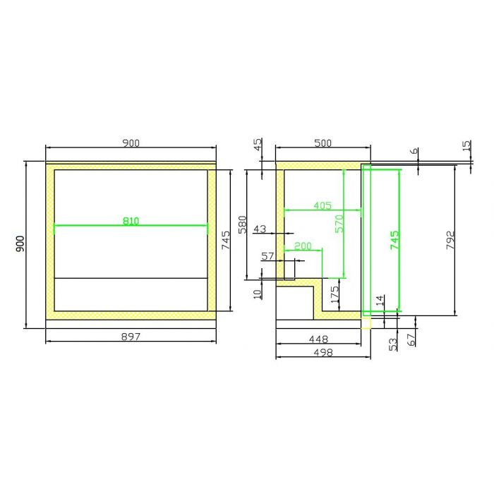 BACKBAR COOLER BLACK 2 DOORS SKU: 7455.1305 All Stop Trading