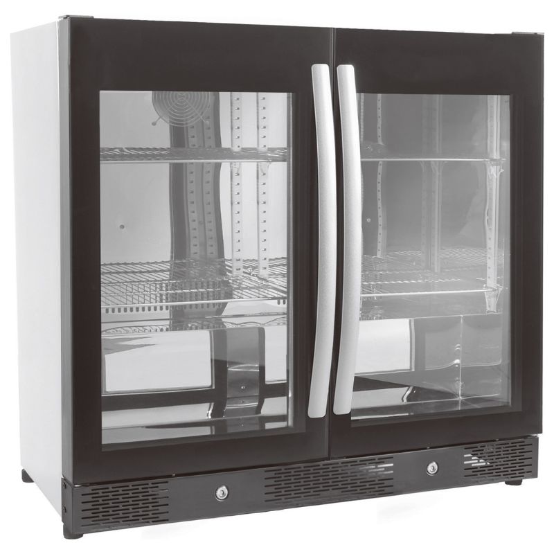 BACKBAR COOLER BLACK 2 FULL GLASS DOORS SKU 7455.1307 All Stop Trading