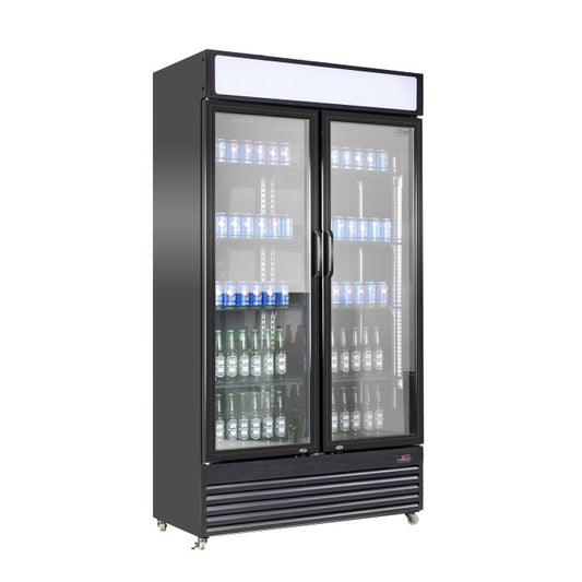 Refrigerator 2 Glass Doors Bez-780 Gd Black
