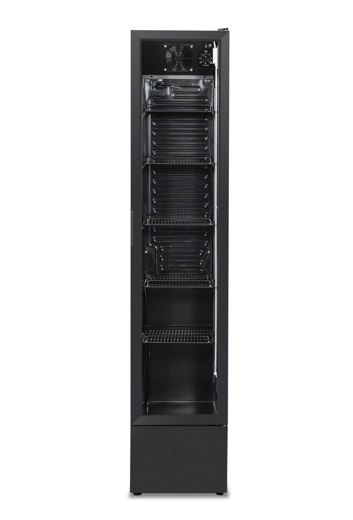 GLASS DOOR REFRIGERATOR NARROW BLACK NAP-150