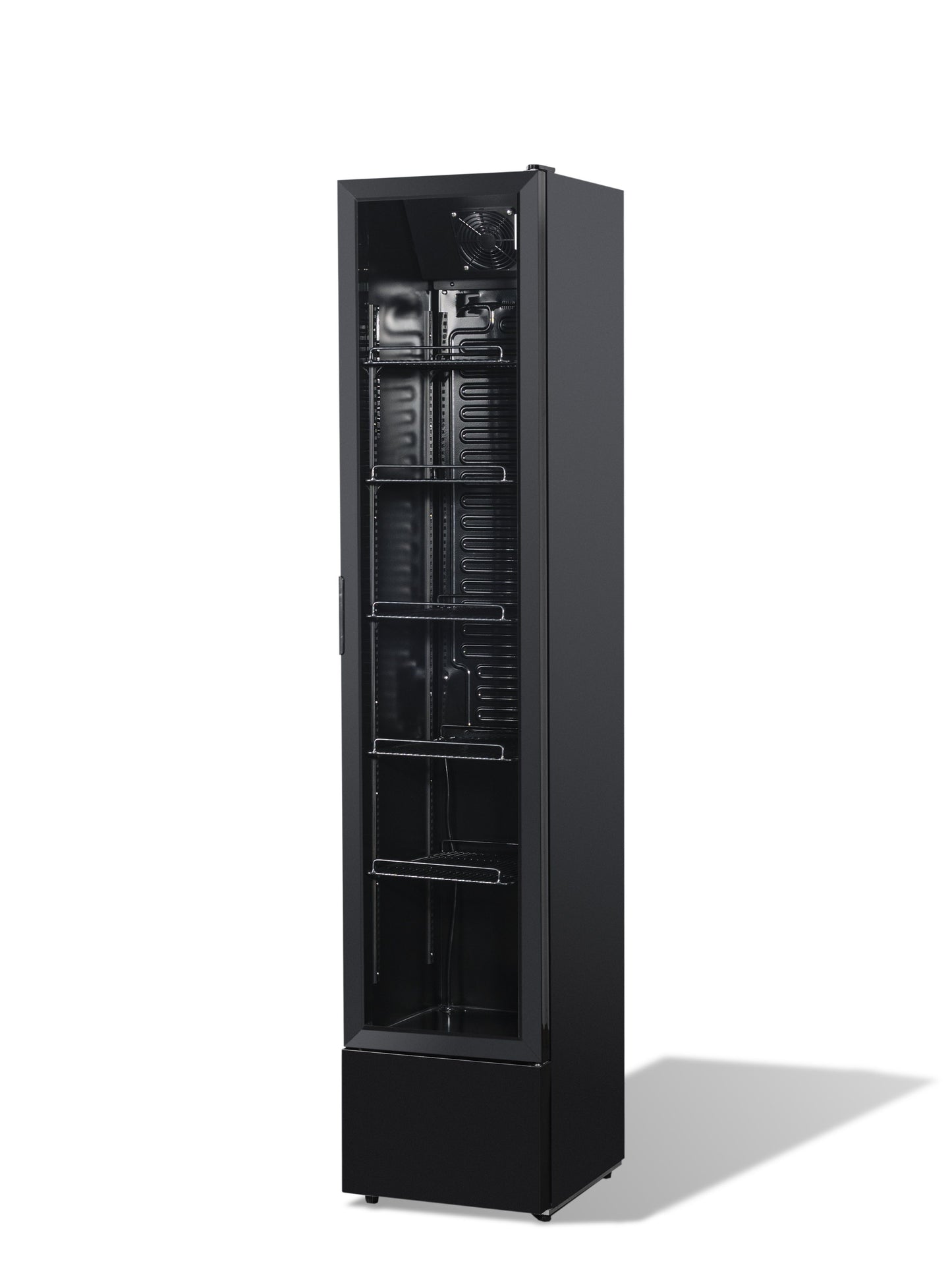 GLASS DOOR REFRIGERATOR NARROW BLACK NAP-150