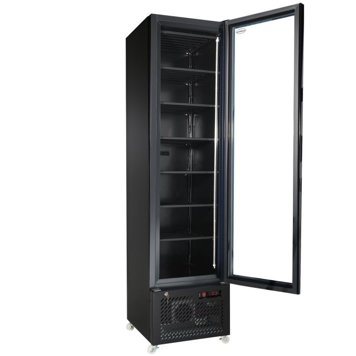 FREEZER 1 GLASS DOOR BLACK NAP-250F