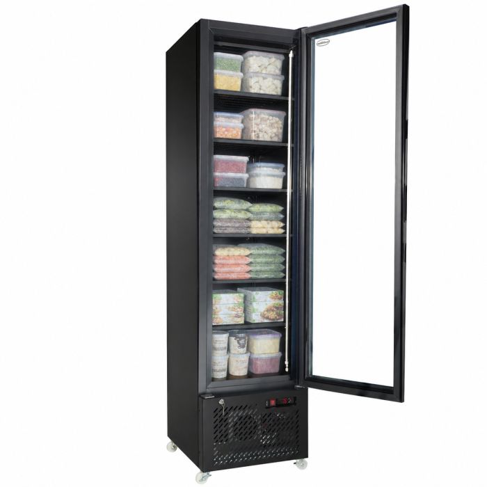 FREEZER 1 GLASS DOOR BLACK NAP-250F