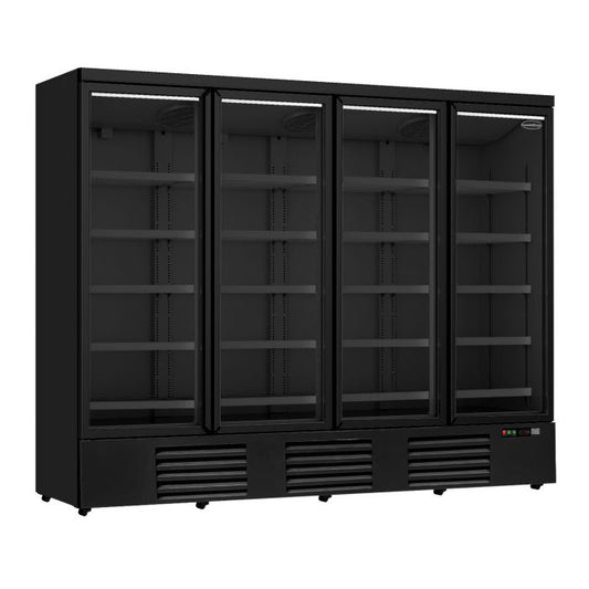 REFRIGERATOR 4 GLASS DOORS BLACK JDE-2025R BL *TRANSPORT ON REQUEST* - SKU 7455.2240 All Stop Trading