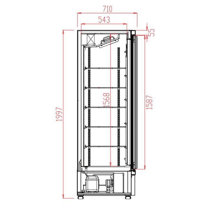 FREEZER 1 GLASS DOOR BLACK JDE-600F BL SKU 7455.2244 All Stop Trading