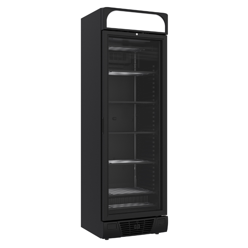 FREEZER 1 GLASS DOOR BLACK 382L SKU 7464.0060 All Stop Trading