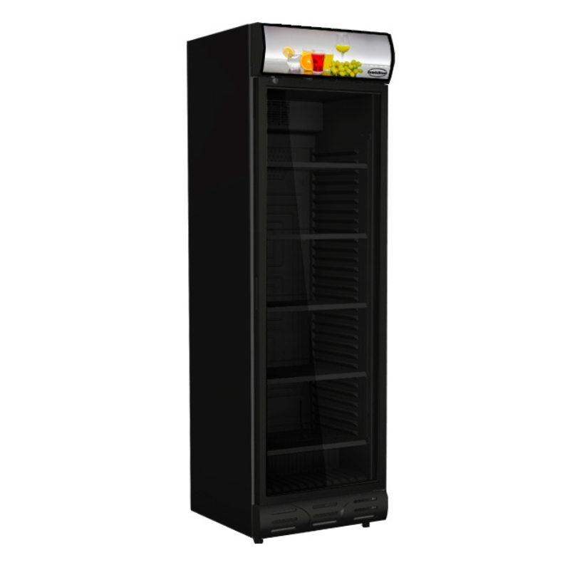 REFRIGERATOR 1 GLASS DOOR BLACK LEFT ROTATING SKU 7464.0093