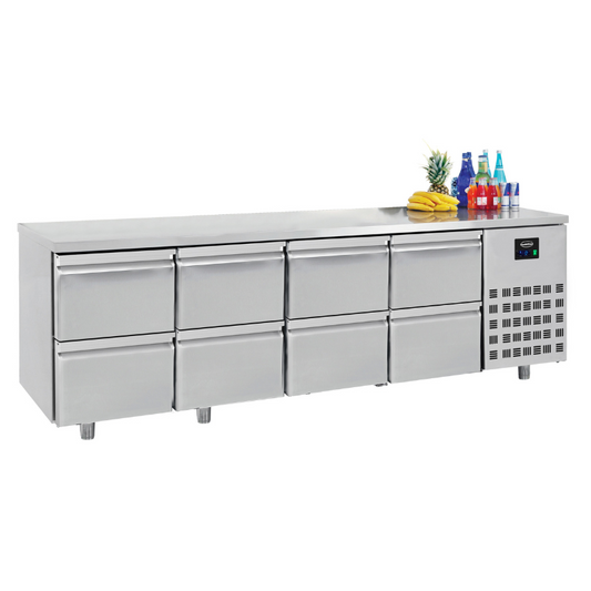 700 REFRIGERATED COUNTER 8 DRAWERS  SKU 7489.5550 All Stop Trading