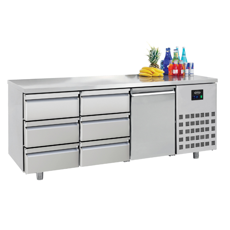 700 REFRIGERATED COUNTER 1 DOOR 6 DRAWERS  SKU 7489.5565 All Stop Trading