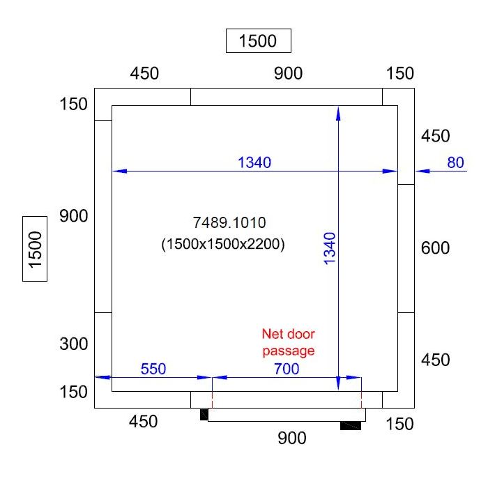 COLD AND FREEZER ROOM 1500X1500X2200 - SKU 7489.1010 All Stop Trading