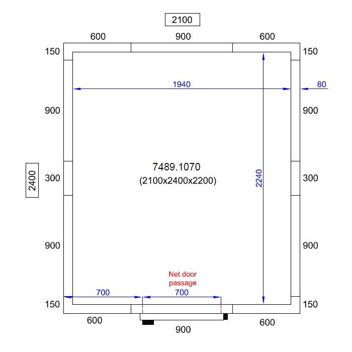 COLD AND FREEZER ROOM 2100X2400X2200 - SKU 7489.1070 All Stop Trading