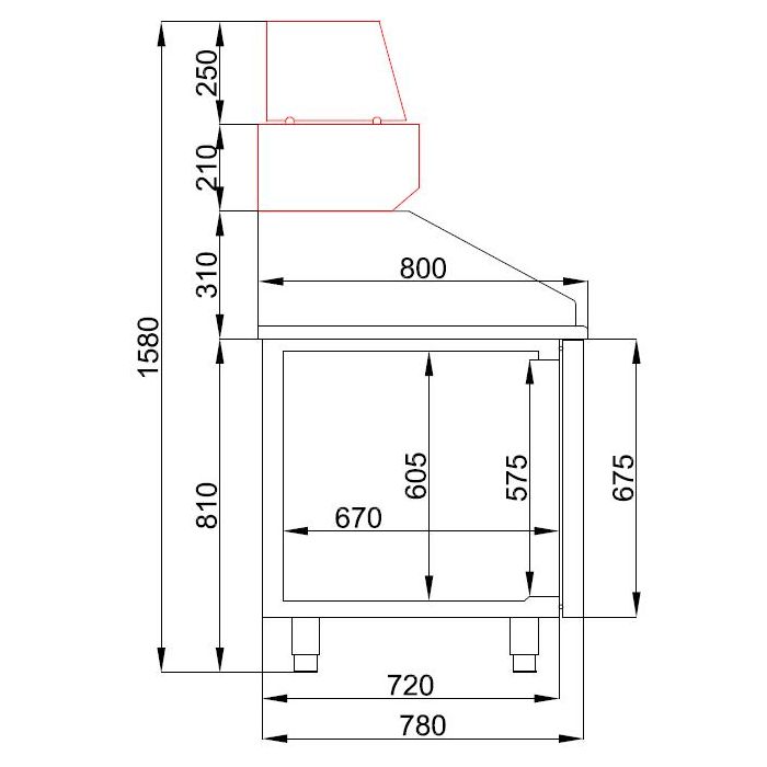 PIZZA COUNTER 3 DOORS - SKU 7489.5225  All Stop Trading