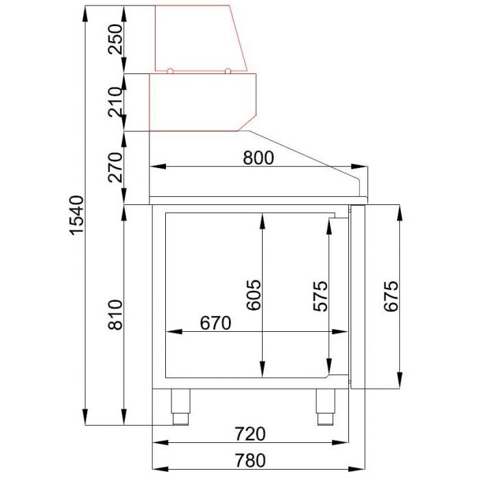 PIZZA COUNTER 1 DOOR 5 DRAWERS - SKU 7489.5230  All Stop Trading