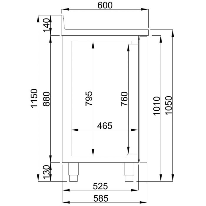 600 REFRIGERATED COUNTER 3 DOORS  WITH DISPOSAL DRAWER FOR COFFEE SKU 7489.5265 All Stop Trading