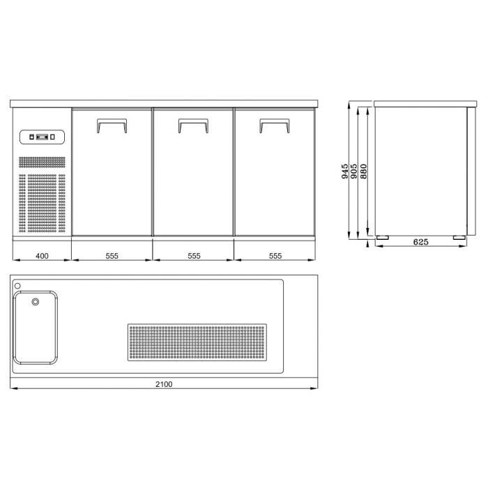 BEER COUNTER 3 DOORS 1L SKU 7489.5335 All Stop Trading