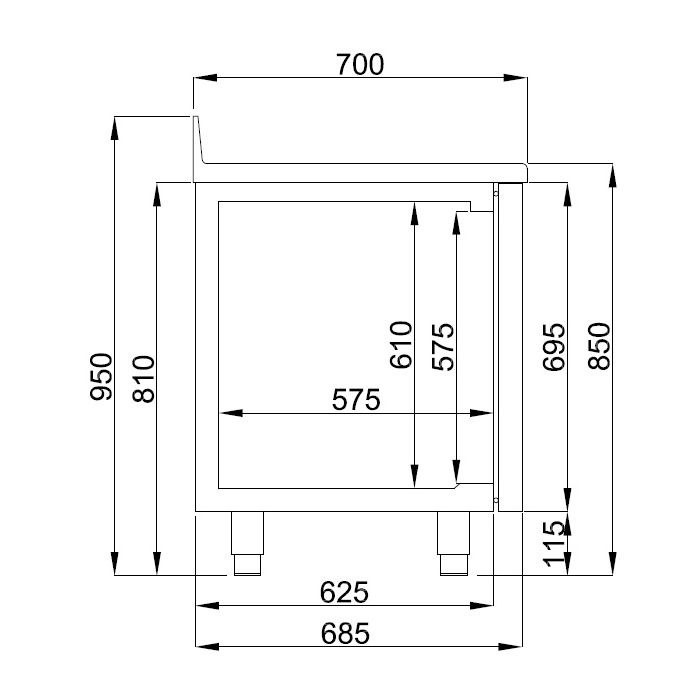 700 REFRIGERATED COUNTER UPSTAND 4 DOORS MONO BLOCK SKU 7489.5410 All Stop Trading