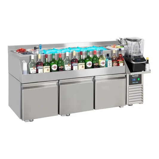 Combisteel Refrigerated Counter 3 Doors With Cocktail Bar Station - SKU 7489.6005  All Stop Trading