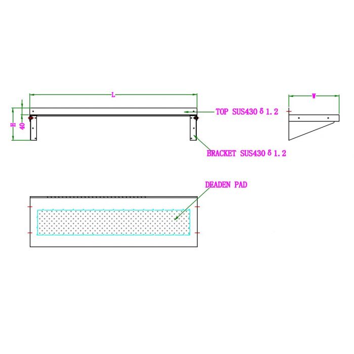 400 SS WALL SHELVES INCL. BRACKETS SKU 7490.0185 All Stop Trading