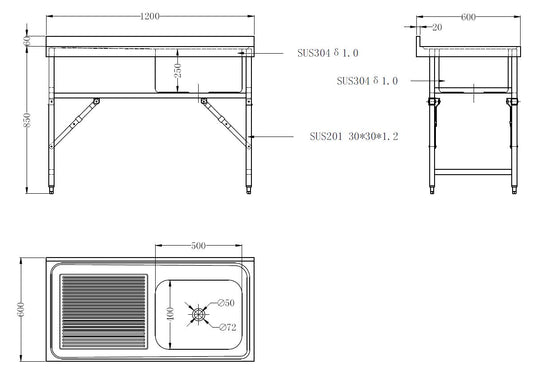 600-fold-down-sink-unit-1200-1r