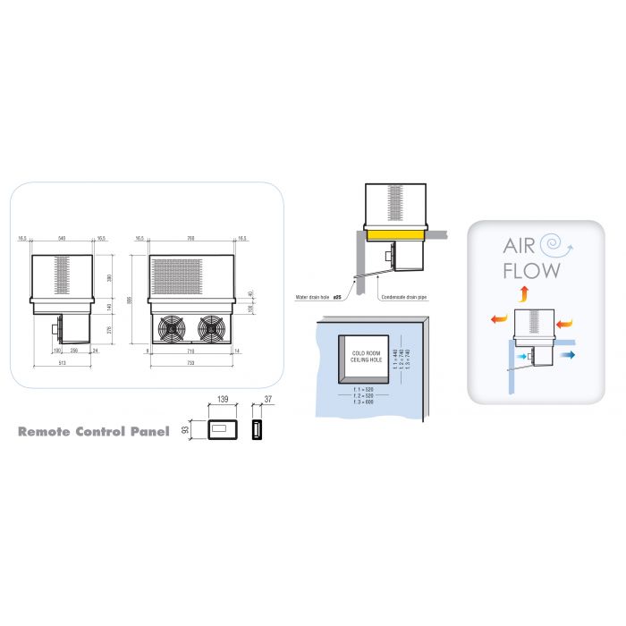 ROOF-TOP NEGATIVE MOUNTED UNIT 4,8-7 M3 - SKU 7492.0050 All Stop Trading