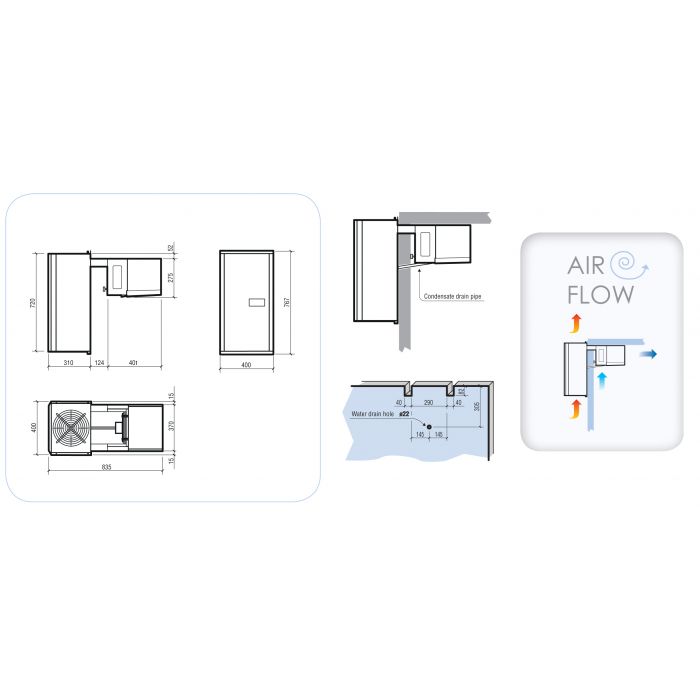 POSITIVE WALL-MOUNTED STRADDLE-TYPE UNIT 8,2-14,1 M3 SMALL - SKU 7492.0070 All Stop Trading