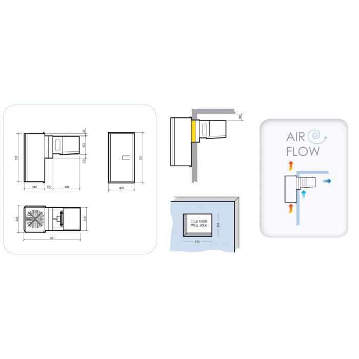 POSITIVE WALL-MOUNTED UNIT 7,8-13,4 M3 SMALL - SKU 7492.0130 All Stop Trading