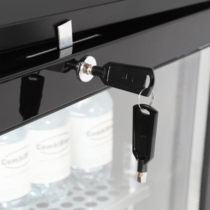 BACKBAR COOLER 2 GLASS DOORS BLACK