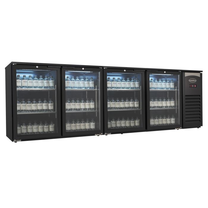 BACKBAR COOLER 4 GLASS DOORS BLACK