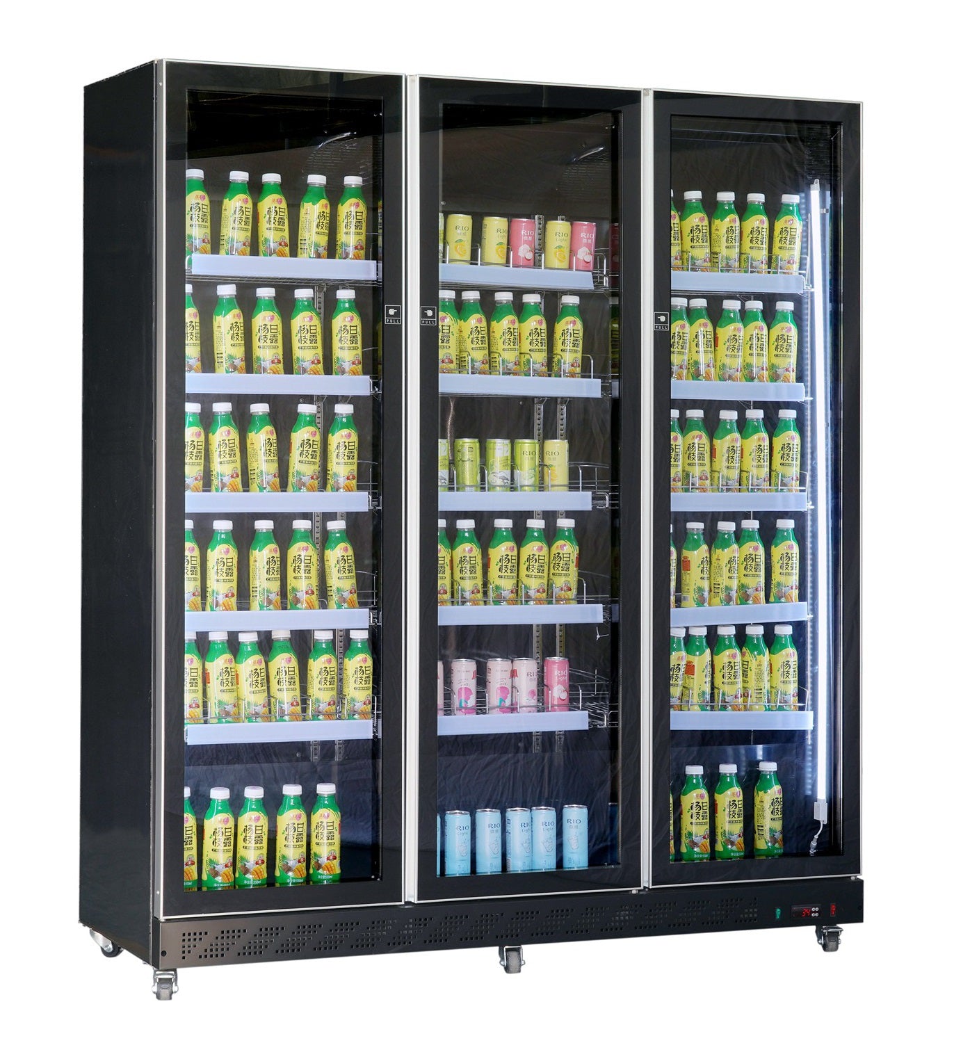 refrigerator-3-glass-doors-black