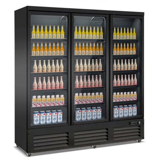 REFRIGERATOR 3 GLASS DOORS BLACK CEB-1600R BL - SKU 7526.0110  All Stop Trading