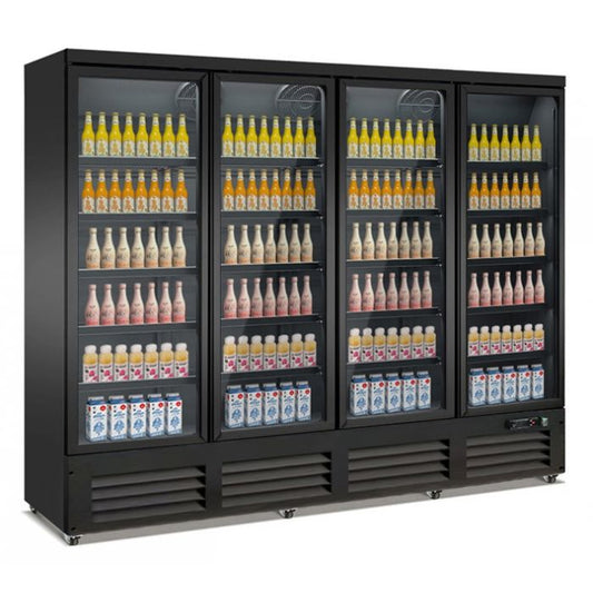 REFRIGERATOR 4 GLASS DOORS BLACK CEB-2000R BL *TRANSPORT ON REQUEST* - SKU 7526.0115  All Stop Trading