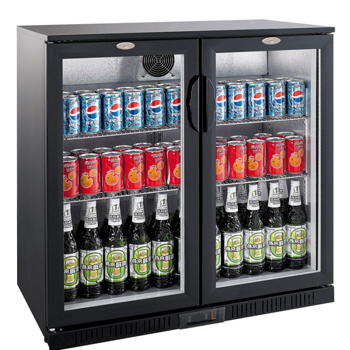 BACKBAR COOLER BLACK 2 DOORS - SKU 7527.0010  All Stop Trading