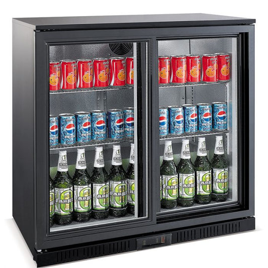 BACKBAR COOLER BLACK 2 SLIDING DOORS - SKU 7527.0020  All Stop Trading