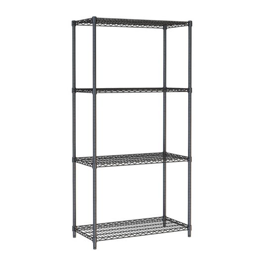 SHELF UNITS 4 LEVELS BLACK FLAT PACKED SKU 7530.0025 All Stop Trading