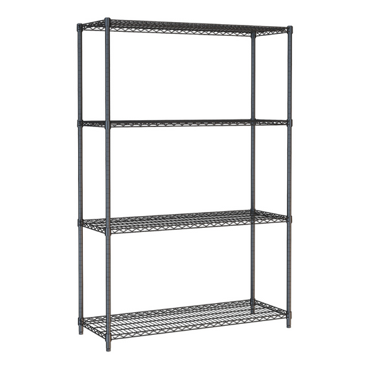 SHELF UNITS 4 LEVELS 1200 BLACK FLAT PACKED SKU 7530.0030 All Stop Trading