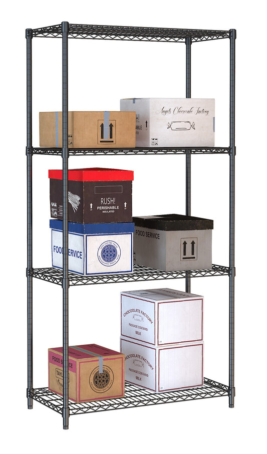 shelf-units-4-levels-black-flat-packed