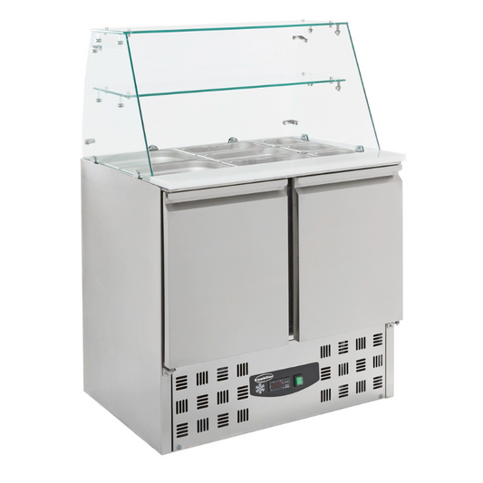 REFRIGERATED SALADETTE WITH GLASS COVER 2 DOORS SKU 7950.0400 All Stop Trading
