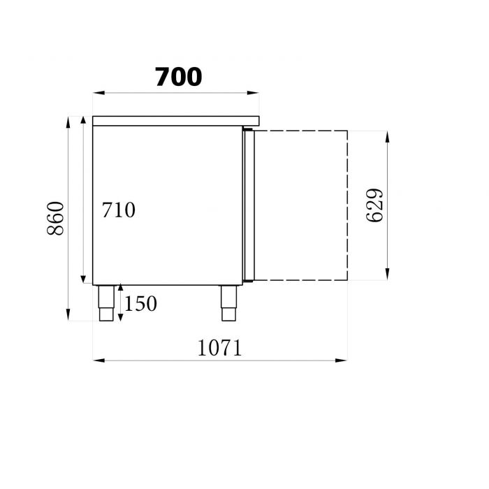 700 REFRIGERATED COUNTER 3 DOORS SKU: 7950.0082 All Stop Trading