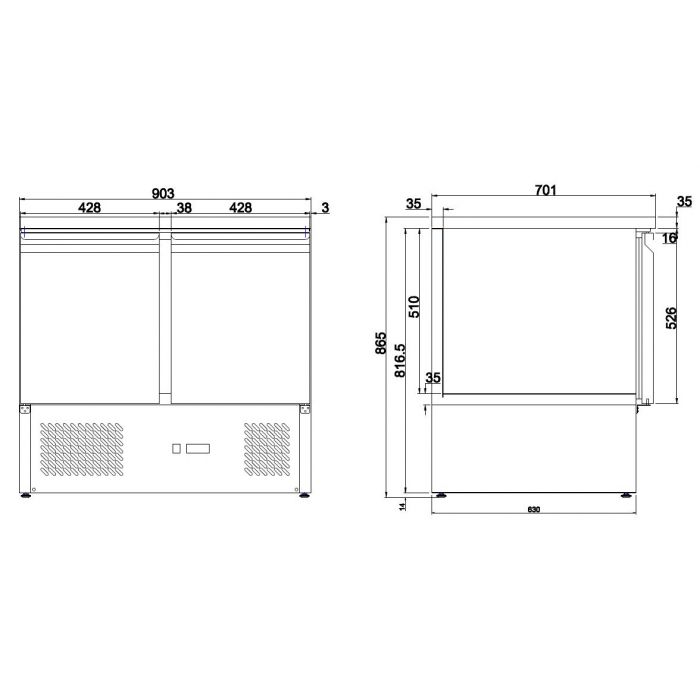 REFRIGERATED COUNTER 2 DOORS SKU 7950.0106 All Stop Trading