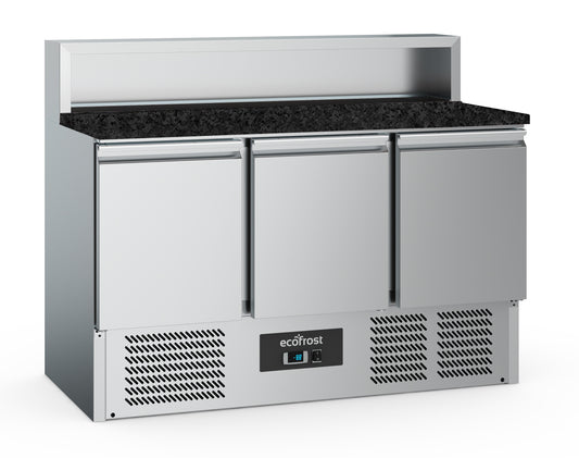 pizza-counter-3-doors-8x1/6gn-container-black-granit-worktop