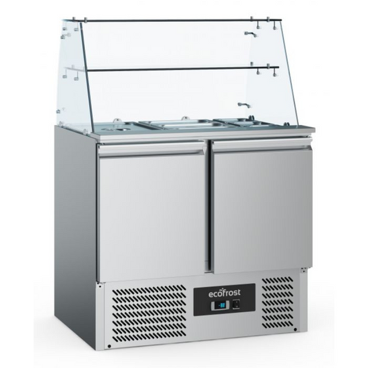 Combisteel - Ecofrost - Refrigerated Saladette with Glass Cover 2 Doors - SKU 7950.5105 All Stop Trading